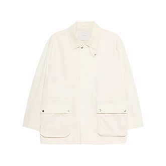 Dunst Light Jackets, female, White, Size: XS Flap-Pocket Collared Jacket