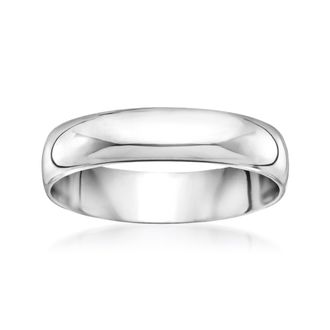 Ross-Simons Mens 5mm 14kt White Gold Wedding Ring