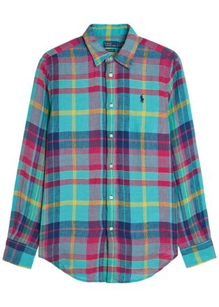 Polo Ralph Lauren Plaid Linen Shirt - Multicoloured 1 - XL (UK16 / XL)