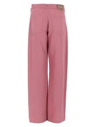 Max Mara Five-Pocket Cotton-Linen Trousers - Pink