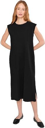 Mod-o-doc Cap Sleeve Column Dress with Side Slits Womens Dress Black : LG (US 12-14), Cotton