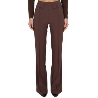 Elisabetta Franchi Dames, Broeken, Bruin, Maat: M Poliester