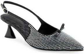 Aerosoles Janice Slingback Pointed Toe Pump in Black Satin at Nordstrom Rack, Size 7.5