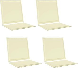 vidaXL Cojines De Asiento Y Respaldo Poli&eacute;ster Crema 47 X 45 X 2 Cm Vidaxl