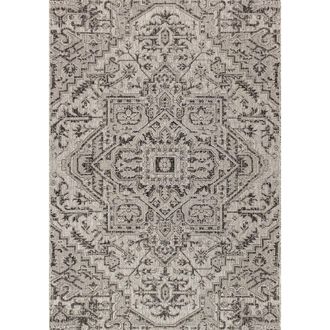 Jonathan Y Designs Estrella Bohemian Medallion Textured Weave Indoor/Outdoor Area Rug in Black/gray at Nordstrom, Size 4Ft 0In X 6Ft 0In