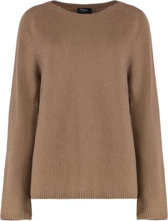 Max Mara Georg Crew Neck Sweater - Dames - Ronde hals truien - Bruin - M - Wol - Truien & Vesten