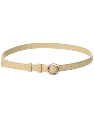 Jacquemus Salon Thin Croc-Embossed Suede Belt
