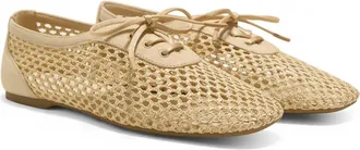 Vivaia Carey Square-Toe Mesh Flats in Natural at Nordstrom, Size 5.5