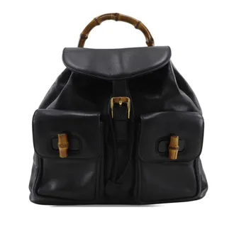 Gucci Pre-owned Gucci Large Calfskin Bamboo Drawstring Backpack Unisex OX1K4VOWXZJGD5KJ