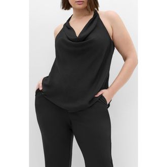 City Chic Chloe Cowl Neck Top in Black at Nordstrom, Size 26W