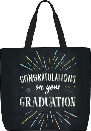 Generic Women Handbag Congratulations Graduation Travel Tote Bag Reusable Folding Shopping Bags, For Graduation, Gym, Swim, Wedding, Holiday