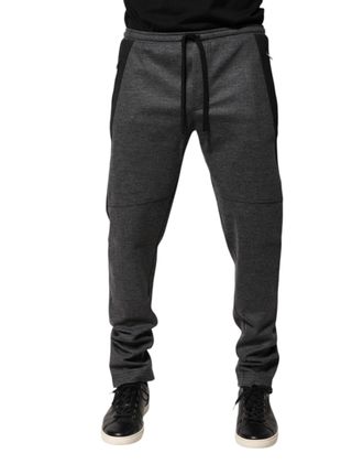 Dolce & Gabbana Mens Gray Black Wool Blend Jogger Sweatpants Pants Viscose Nylon