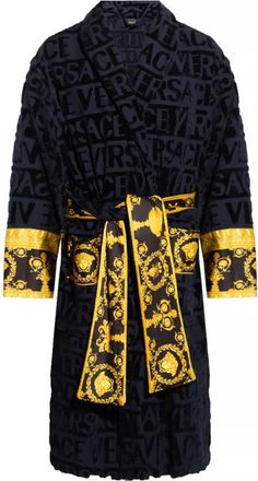 Versace I Love Baroque Badjas - Heren - Badjassen - Blauw - 3XL - Katoen - Nachtkleding