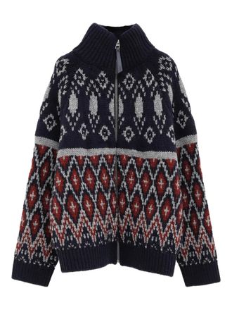 Loewe Maglione a fantasia con zip - Blu