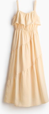 H&M Stufenkleid mit Volants - Hellgelb