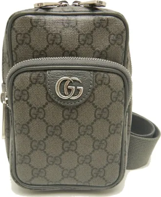 Gucci Gray Gg Supreme Canvas Sling Bag (Pre-Owned)