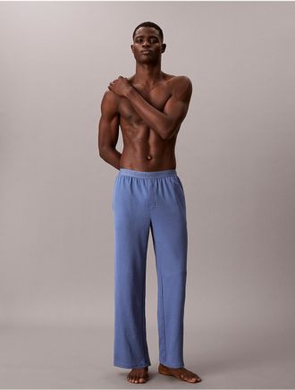 Calvin Klein Mens Pique Sleep Pants - Blue - XL