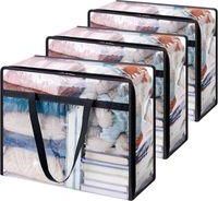 OEM Juego De 3 Bolsas De Almacenamiento Transparentes De 40 Litros, Bolsas De Pvc Para Guardar Ropa, Cajas De Almacenamiento Para Mudanzas Para Ropa, Mant