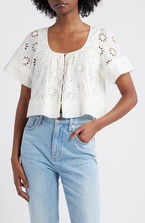 Rails Bambina Cotton Eyelet Trapeze Top in White at Nordstrom Rack, Size Xx-Large