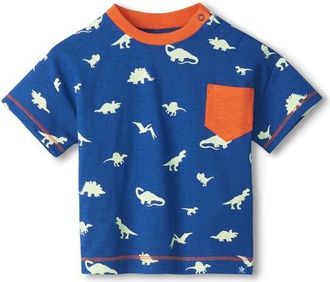 Hatley Kids Glow in the Dark Dinos Pocket T-Shirt in Blue at Nordstrom, Size 12-18M