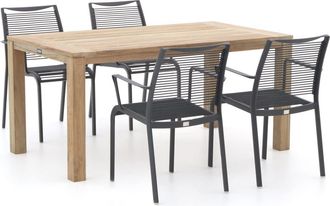 Apple Bee Hawaii/ROUGH-S 160cm dining tuinset 5-delig stapelbaar