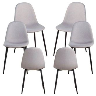 Regalos Miguel Regalos Miguel - Packs Sillas Comedor - Pack 6 Sillas Black Teok Tela - Gris Claro
