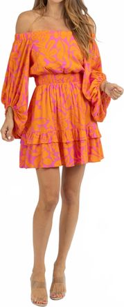 Sugarlips Kaci Floral Mini Dress In Orange Multi