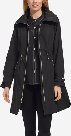 Cole Haan Womens Packable Rain Jacket - Black Size Medium Water-Resistant