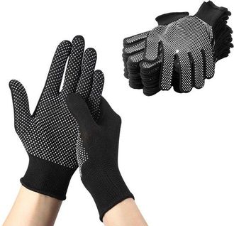 OEM 12 Pares De Guantes De Trabajo Antideslizantes, De Punto, El&aacute;sticos Y Con Forro Interior Fino E Impermeable