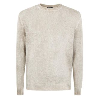 Avant Toi Ronde hals gebreide kleding - Heren - Truien - Bruin - Maat: XL Linnen