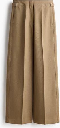 H&M Wide Tailored Trousers in Light Khaki Green at Nordstrom, Size 16