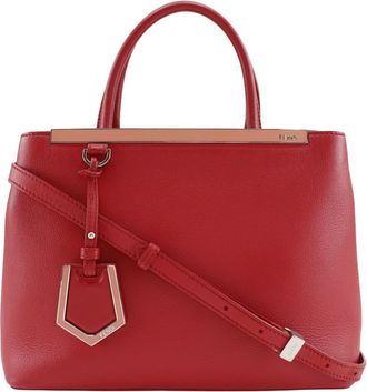 Fendi 2Jours Leather Red Calfskin Handbag (Pre-Owned)