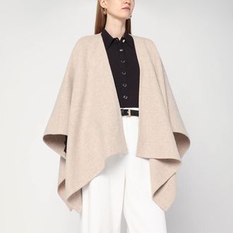 Max Mara Beige alpaca and wool cape