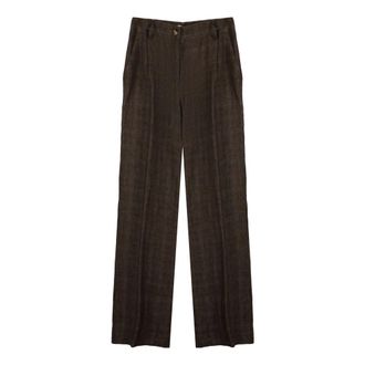 Kiltie Wide Linen Trousers - female - Kiltie - Wide Trousers - Brown - 3XL - Trousers
