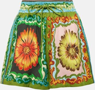 Alemais Disco Daisy printed twill shorts