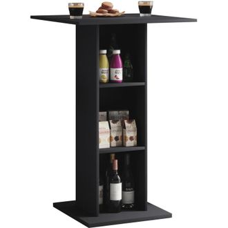 ebuy24 Mesa De Barra De Madera Vcm Mesa De Pie Dimensiones Aprox. Al. 108 X 70 X 70 Cm Mesa Alta - Standos (negro)