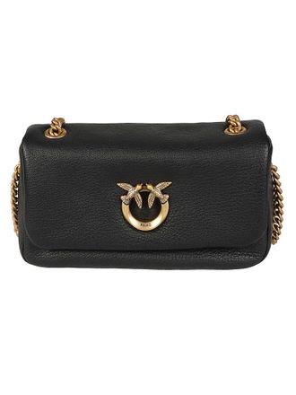 Pinko Click Soft Horizontal Sheepskin Chain Shoulder Bag