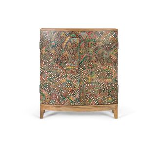 Giner&Colomer Mueble auxiliar fabricado en madera maciza de mango con dos puertas