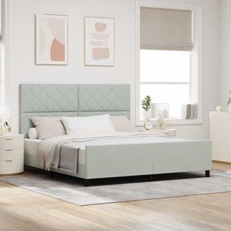 vidaXL Estructura De Cama Gris Claro 180 X 200 Cm Terciopelo Vidaxl