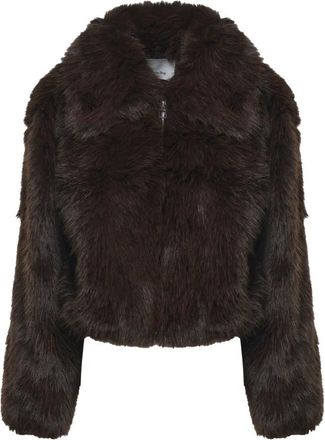 Frankie Shop Skov Faux Shearling Jas - Dames - Jassen - Bruin - M - Polyester - Jassen