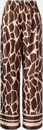 Faithfull The Brand Jensen animal-print satin wide-leg pants