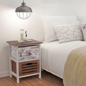 vidaXL Mesitas De Noche 2 Unidades Madera Vidaxl
