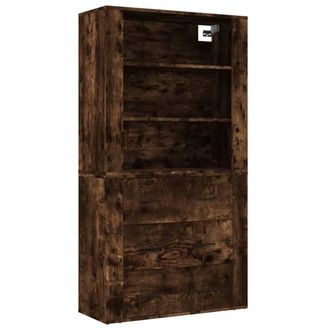 Berkfield Home Highboard Smoked Oak Engineered Wood in Brown