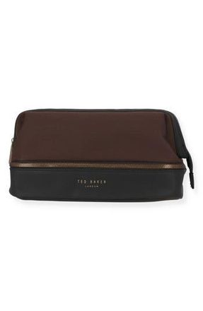 Ted Baker Faux Leather Toiletry Bag in Chocolate at Nordstrom Rack