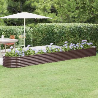 vidaXL Vidaxl - Jardinera Arriate Acero Galvanizado Marr&oacute;n 440x80x36 Cm