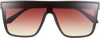 Quay Nightfall Medium 138mm Shield Sunglasses in Blk/brnyw at Nordstrom Rack
