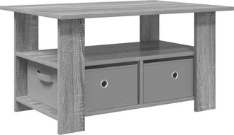 vidaXL Mesa De Caf&eacute; Gris Sonoma 77 X 55 X 42 Cm Madera De Ingenier&iacute;a Vidaxl