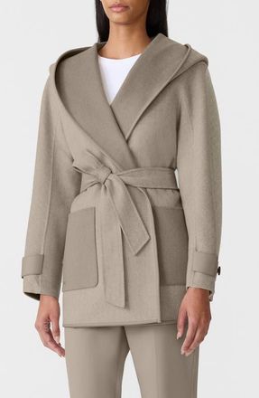 Mackage Paya Belted Herringbone Jacket in Taupe Mix-Taupe at Nordstrom, Size X-Large