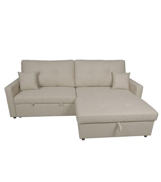 Home Heavenly Sof&aacute; Chaise Longue reversible con arc&oacute;n en beige 100 x 245 x 151 cm