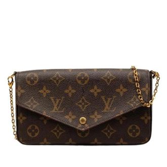 Louis Vuitton Pre-owned Pochette Felicie - Dames - Vintage Clutch - Bruin - ONE Size - Vintage